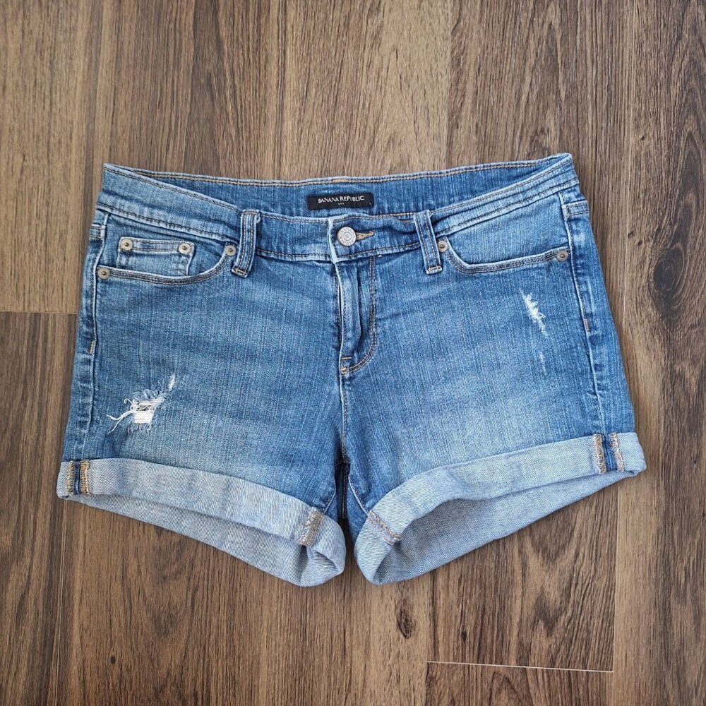 💙 Banana Republic Denim Jeans Shorts Size 28 Casual Western Country Comfy